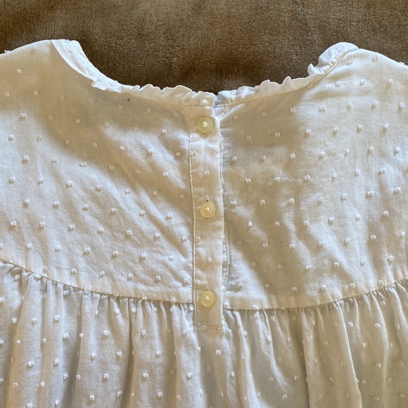 White Cotton Eyelet Blouse Loft Medium - Picture 8 of 8